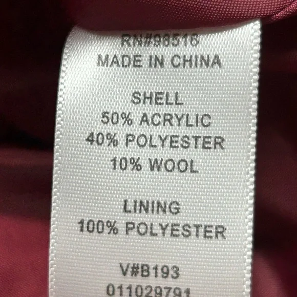 Coldwater Creek Aztec Western Jacket Women's 18W Red Wool Blend Button Front - Picture 8 of 10